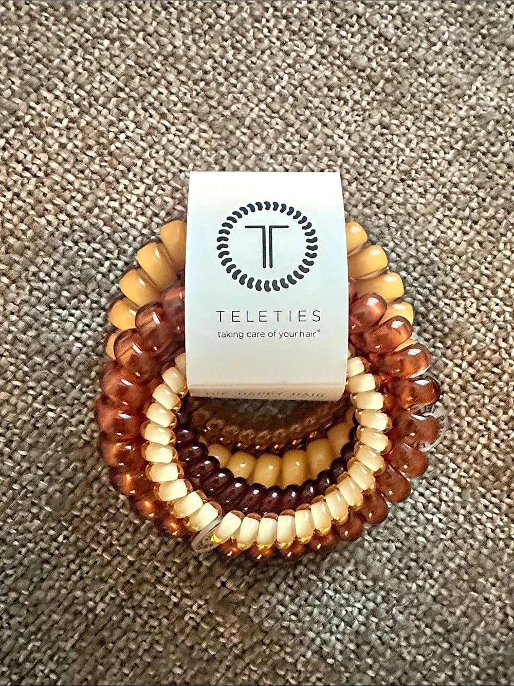 TELETIES Anything But Basic Mixed Hair Ties Brown & Yellow
